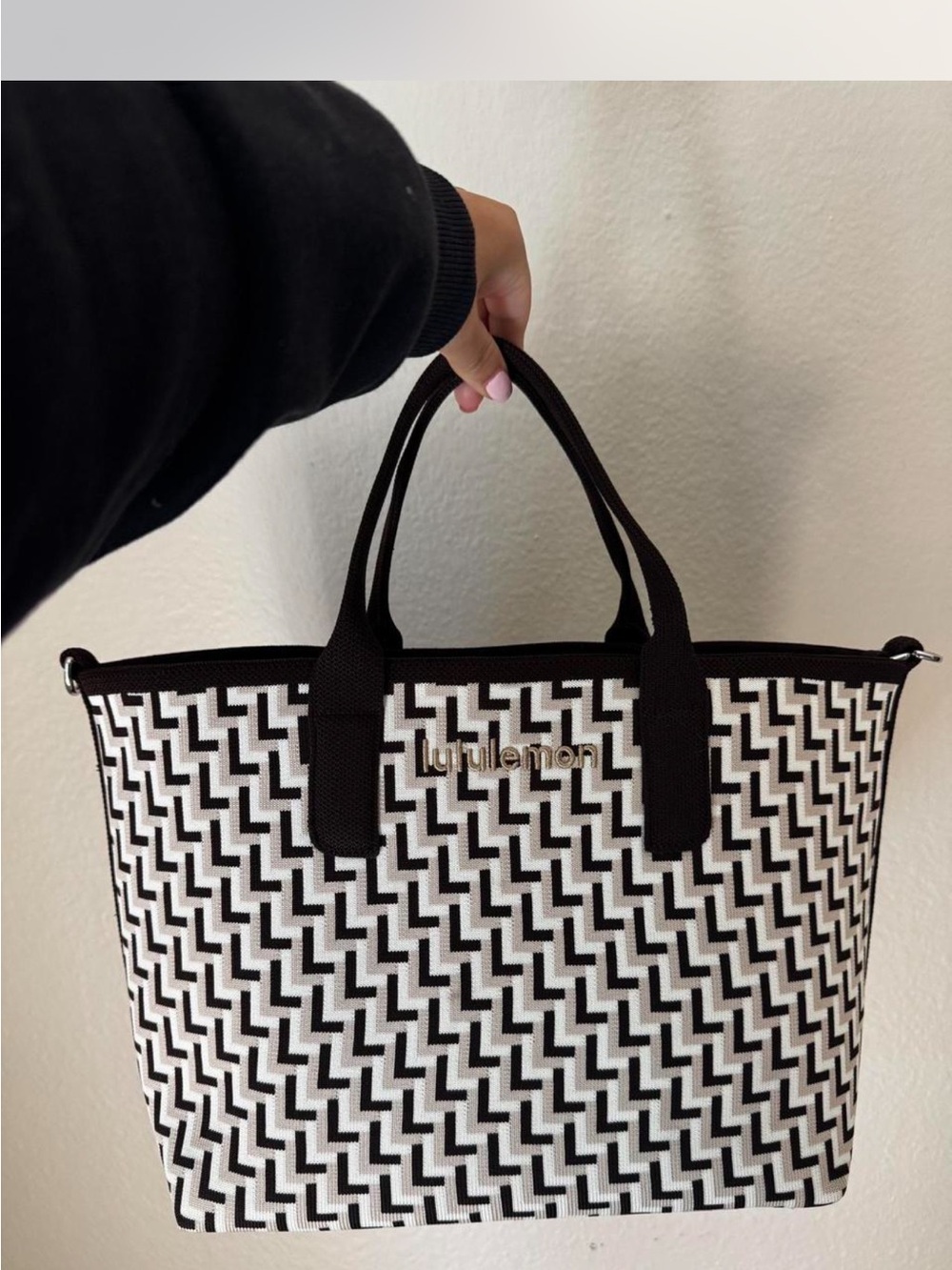 lululemon athletica Black & White Geometric Tote